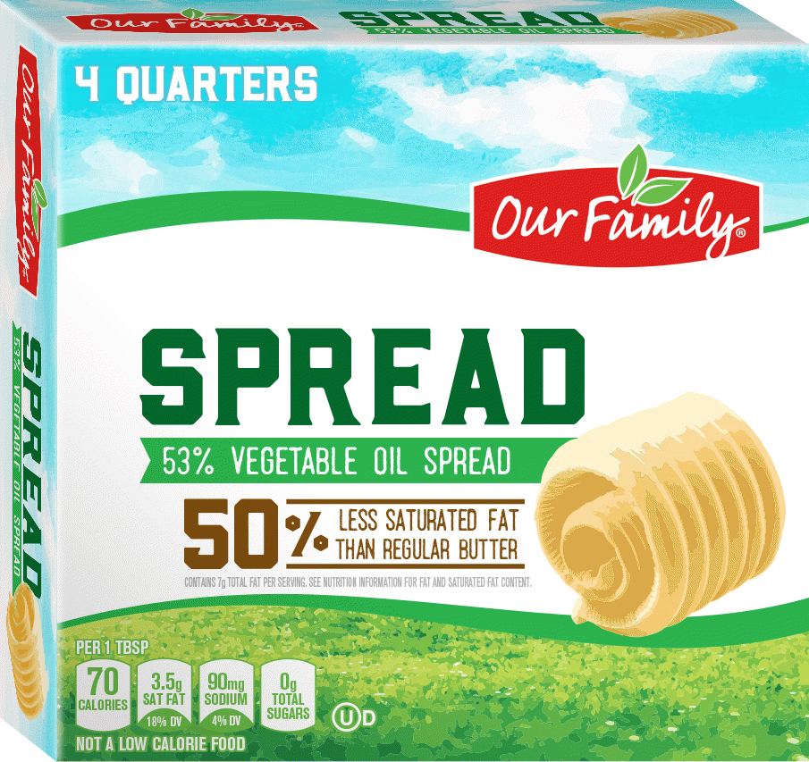 Our Family  53% vegetable oil spread, 4-quarters Full-Size Picture